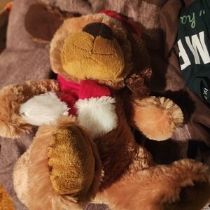 Plush Brown and White Dog Toy